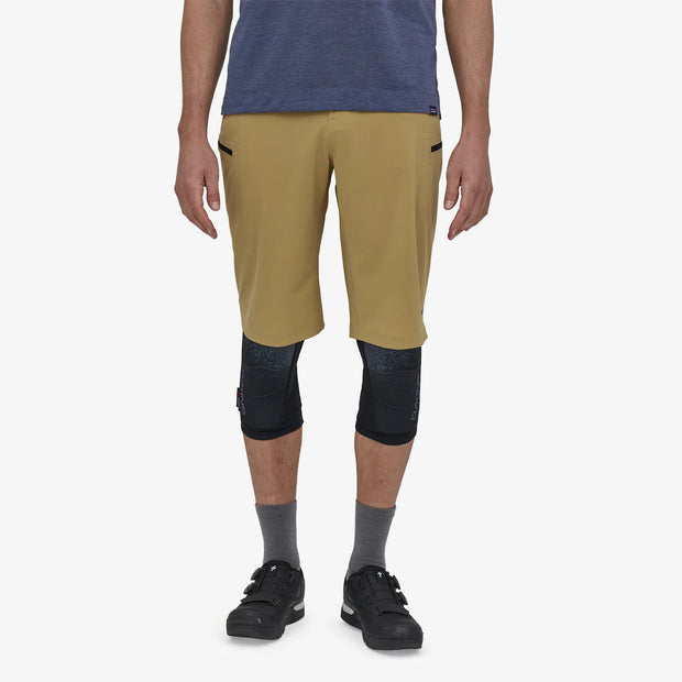Patagonia Men's Dirt Roamer Bike Shorts, Moray Khaki, Front view on the model