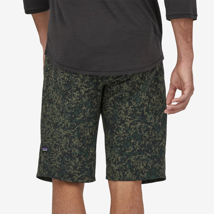 Patagonia Men's Landfarer Bike Shorts - 12", Lichen: Pinyon Green. Rear view on a model. 