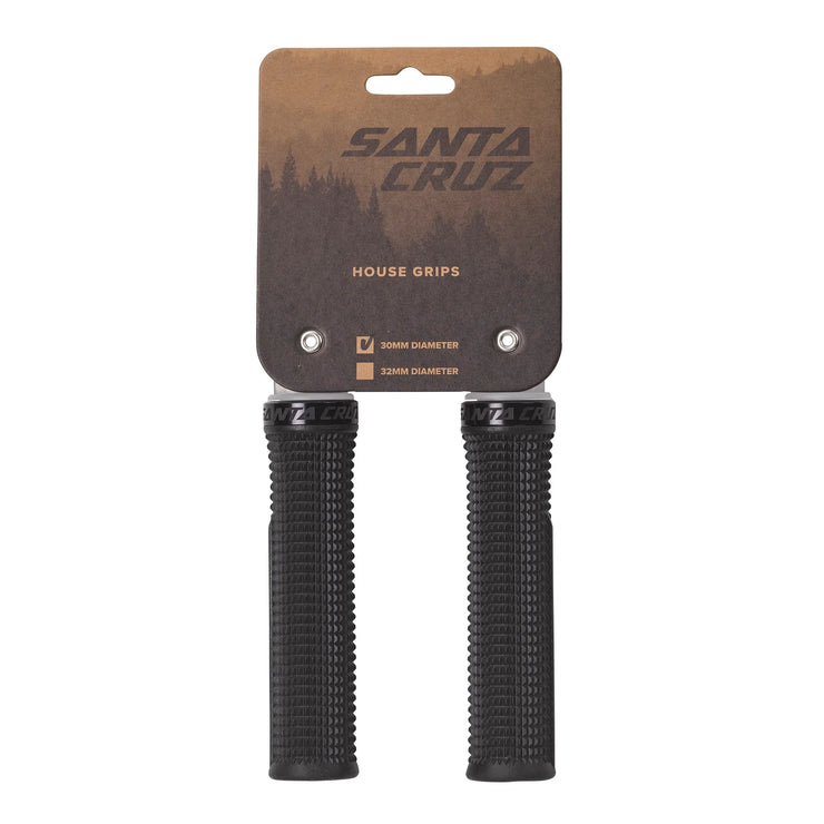 Santa Cruz House Grips, 30mm, Black, Full View