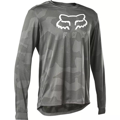 Fox Ranger TruDri Long Sleeve Jersey, Gray, Front View