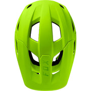 FOX Mainframe Youth Helmet, fluorescent yellow, top view.