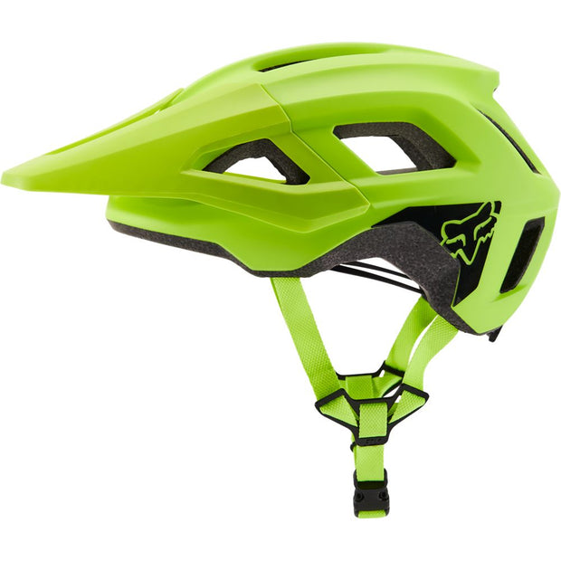 FOX Mainframe Youth Helmet, fluorescent yellow, side view.