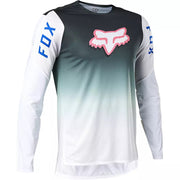 Fox Flexair Race Spec Long Sleeve Jersey, Light/Jade Iridium, Front View