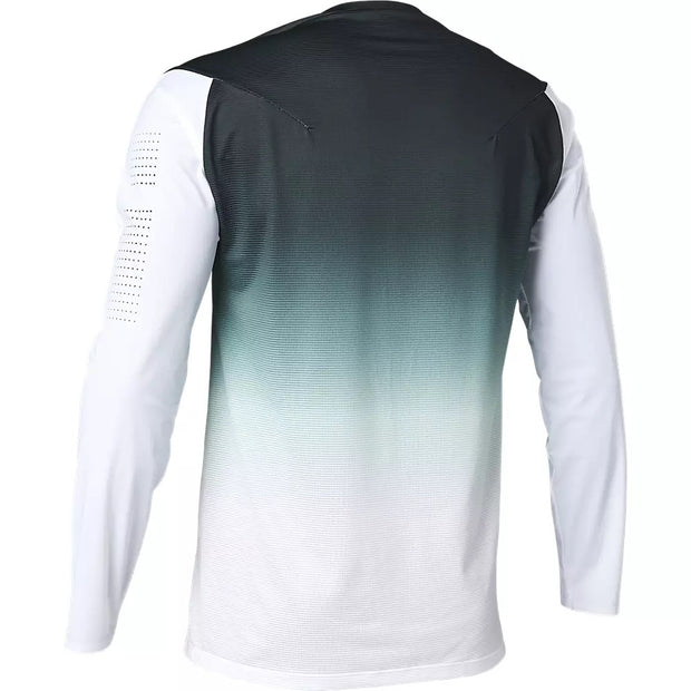 Fox Flexair Race Spec Long Sleeve Jersey, Light/Jade Iridium, Rear View