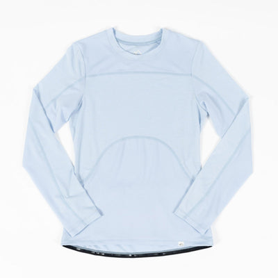 Wild Rye Salida Long Sleeve MTB Jersey in Blue Fog front view