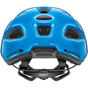 Giant Hoot ARX Youth Helmet, gloss blue, back view.