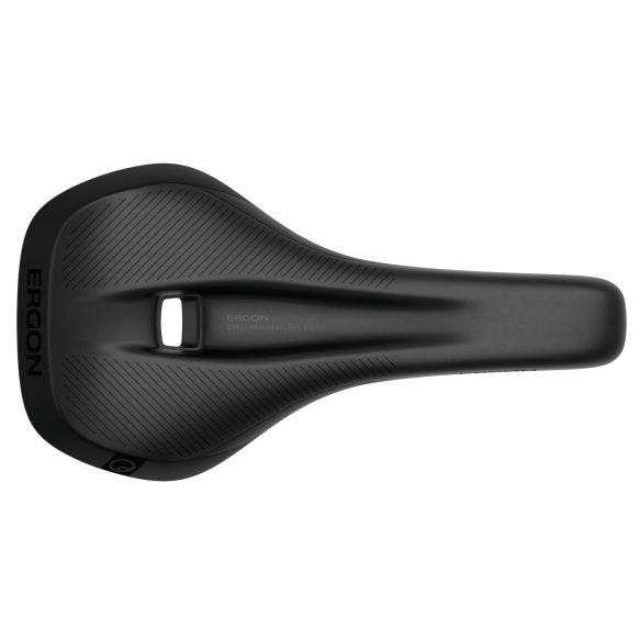 Ergon SM E-Mountain Pro Men's Saddle, stealth, top view.