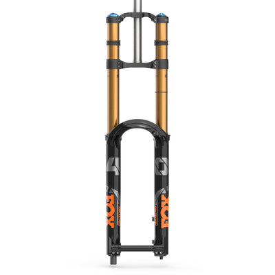 Fox 40 Float Performance Series Mountain Bike Fork, 29, 203mm, 2023, shiny black, front view.