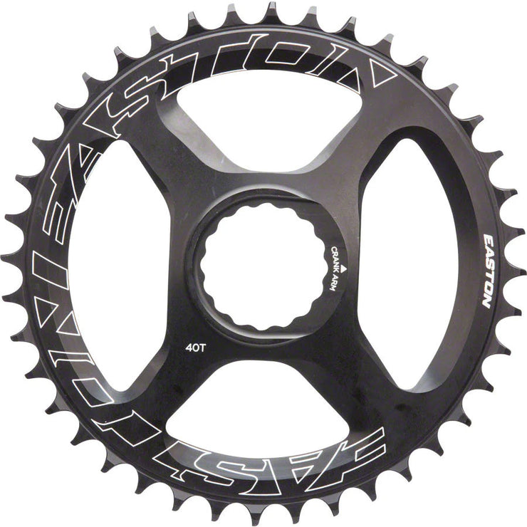 Easton Direct Mount Cinch Chainring, 40t, black, full view.