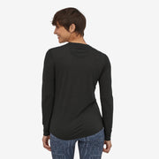 Patagonia Women's Long-Sleeved Capilene Cool Merino, Black, Rear View