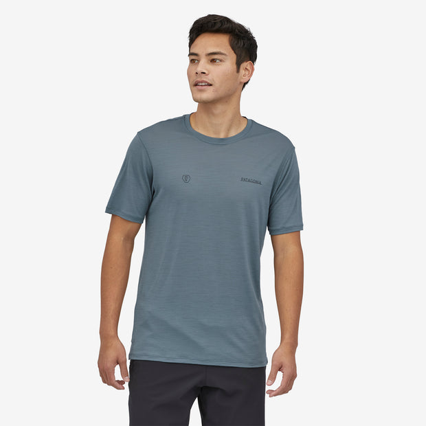Patagonia Capilene Cool Merino Graphic Shirt, Forge Mark Icons: Plume Grey, Front View