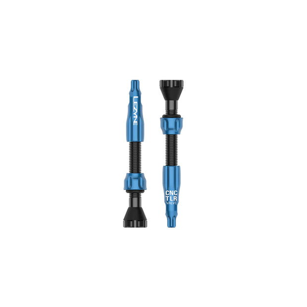 Lezyne CNC TLR Tubeless Valve Pair 44mm, Blue, Full View