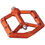 Spank Spike Reboot Pedals, orange, full view.