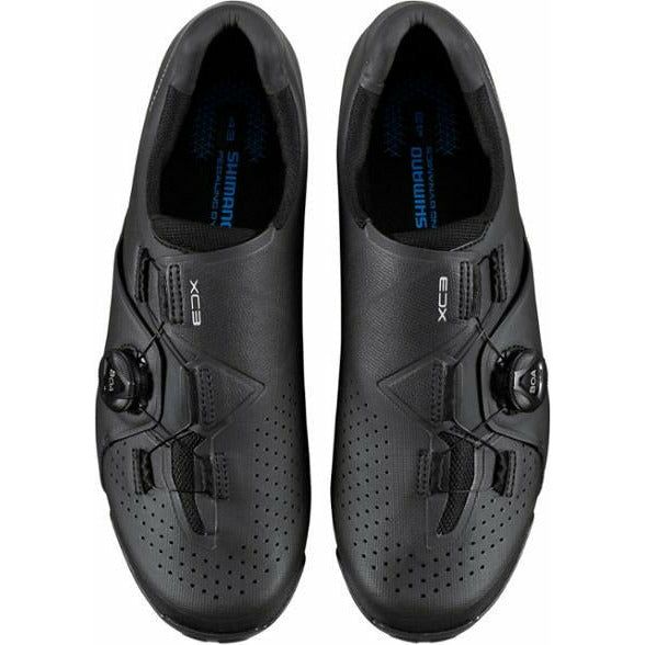 Shimano SH-XC300 Clipless Mountain Bike Shoe, Black, Top View