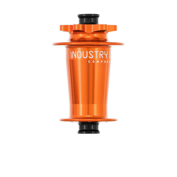 Industry Nine Hydra Mountain Classic Hubset, XD, 32h, ISO 6 Bolt, 15x110, 12x148, Orange, Front Hub, Full View