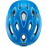 Giant Hoot ARX Youth Helmet, gloss blue, top view.