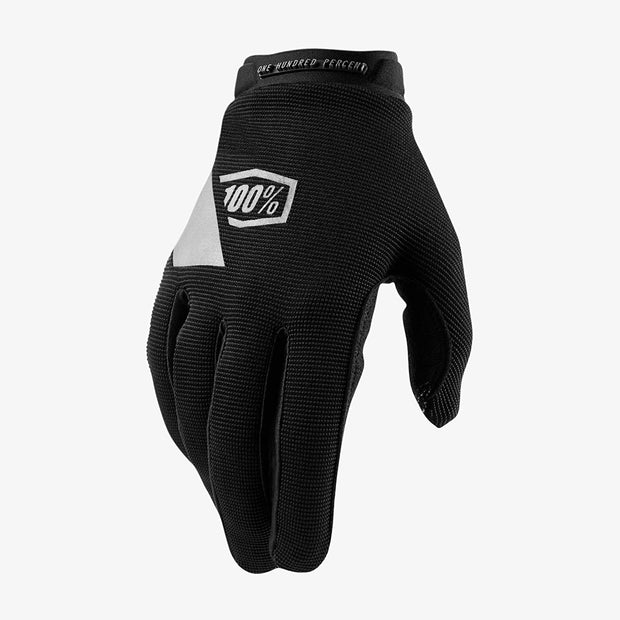 100% Women's RideCamp gloves in black top view