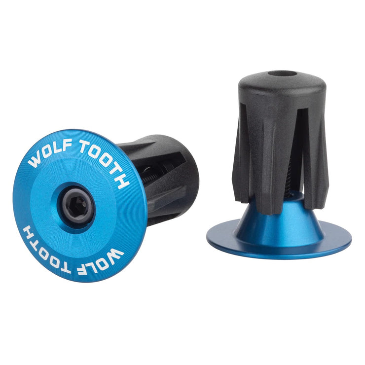 Wolf Tooth Alloy Bar End Plugs, Blue, Full View