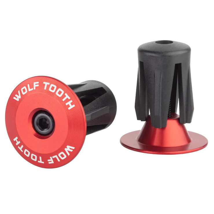 Wolf Tooth Alloy Bar End Plugs, red, Full View