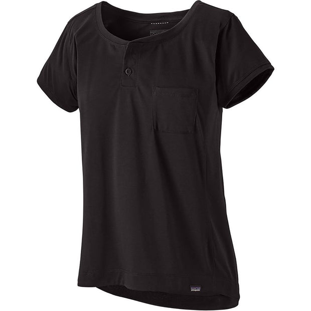 Patagonia Women's Capilene Cool Trail Bike Henley, Black, Full View