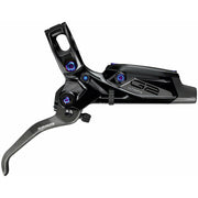 SRAM G2 Ultimate Disc Brake and Lever - Rear, Post Mount, Carbon Lever, Titanium Hardware, Gloss Black with Rainbow Hardware, A2, view of lever