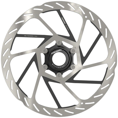 SRAM HS2 Disc Brake Rotor - 220mm, Center Lock, Rounded, Silver/Black, Full View