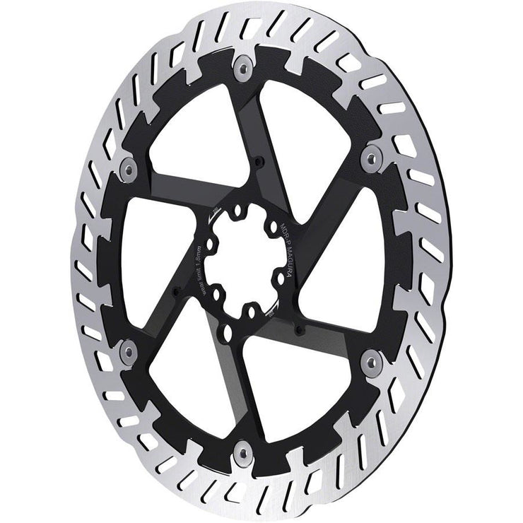 Magura MDR-P Disc Brake Rotor - 220mm, 6-Bolt, For eBike, Silver/Black, Full View