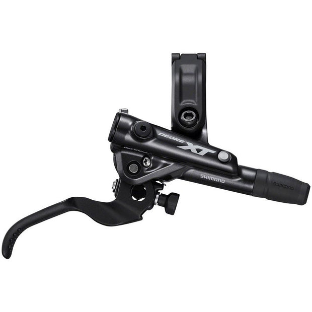 Shimano Deore XT BL-M8100/BR-M8120 Disc Brake and Lever - Rear, Hydraulic, Post Mount, 4-Piston, Finned Metal Pads, Black, Full View