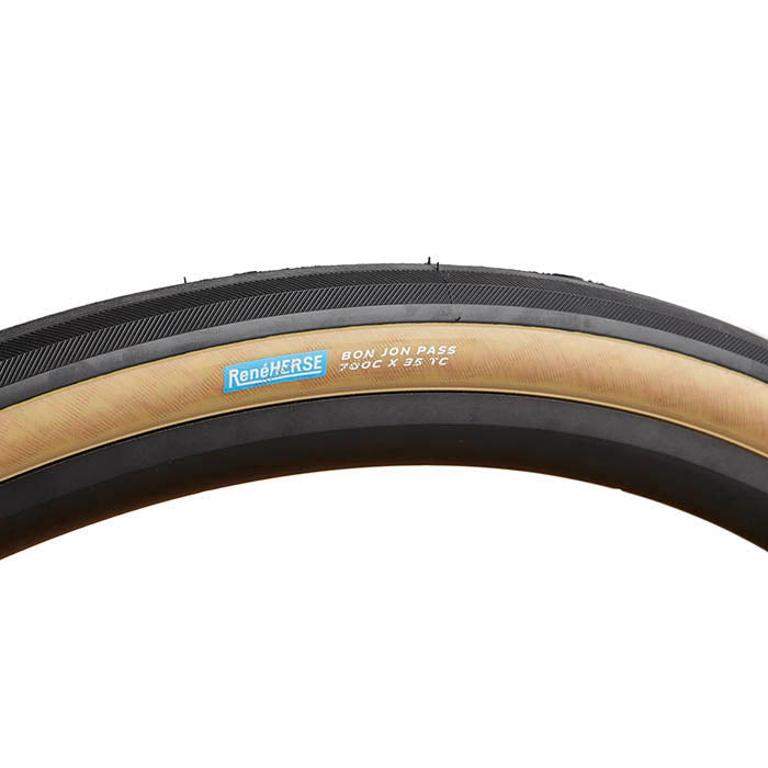 rene herse bon jon 700c x 35 tan gravel tire side view