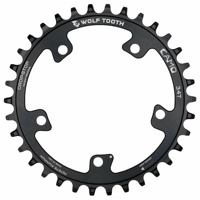 Wolf Tooth CAMO Aluminum Round Chainring - 36t, Black, Full View