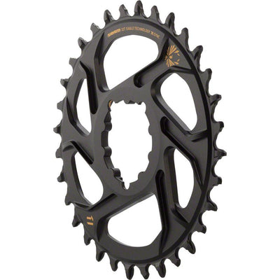 SRAM X-Sync 2 Eagle Direct Mount Chainring 32T Boost 3mm Offset with Gold Logo, Full View