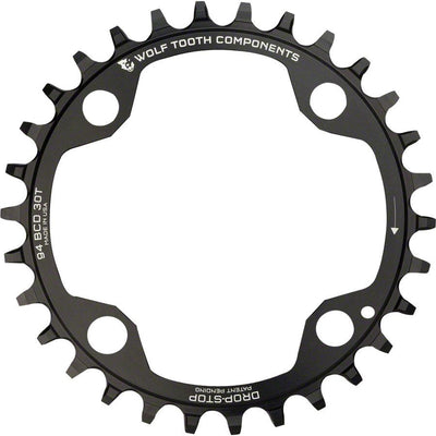 Wolf Tooth 94 BCD Chainring - 32t, 94 BCD, 4-Bolt, Drop-Stop, For SRAM Cranks, Black, Full View