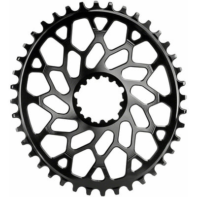 absoluteBLACK Oval Narrow-Wide Direct Mount Chainring - 36t, SRAM 3-Bolt Direct Mount, 6mm Offset, Black, Full View