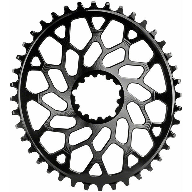 absoluteBLACK Oval Narrow-Wide Direct Mount Chainring - 36t, SRAM 3-Bolt Direct Mount, 6mm Offset, Black, Full View