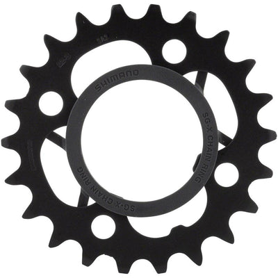 Shimano Alivio M430 Chainring - 22t, 8-Speed, Black, Full View