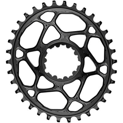 absoluteBLACK Oval Narrow-Wide Direct Mount Chainring - 34t, SRAM 3-Bolt Direct Mount, 3mm Offset, Black, Full View