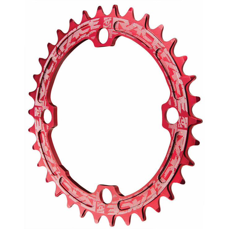 RaceFace Narrow Wide Chainring - 104mm BCD, 36t, Aluminum, Red, Full View
