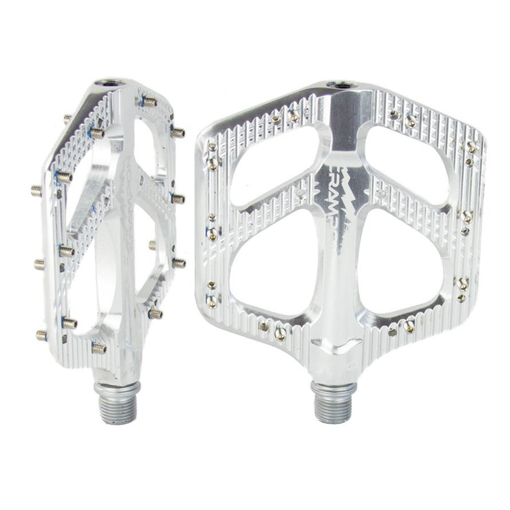 Canfield Crampon Mountain Pedals pair silver full view
