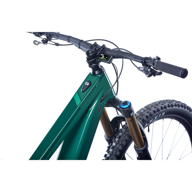 2023 Pivot Shuttle LT RIDE SLX/XT 29, Northern Lights Green, cockpit view.