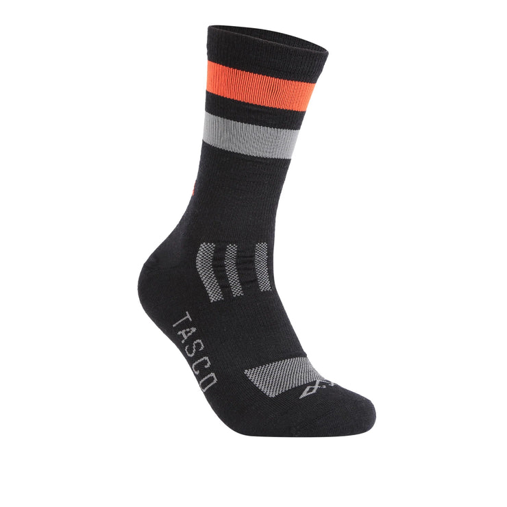Tasco RideTrek Merino MTB Socks, Black/Orange, Front View