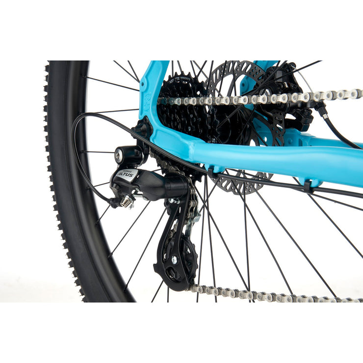 2022 Kona Lana'i, Satin Dirty Cyan w/ Gloss Tropicana Fade Decals, rear derailleur View