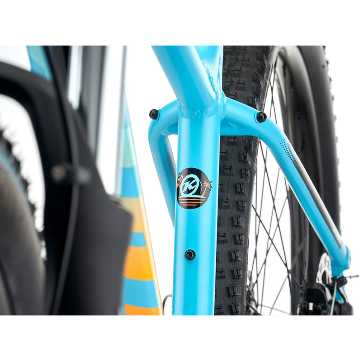2022 Kona Lana'i, Satin Dirty Cyan w/ Gloss Tropicana Fade Decals, seat tube View