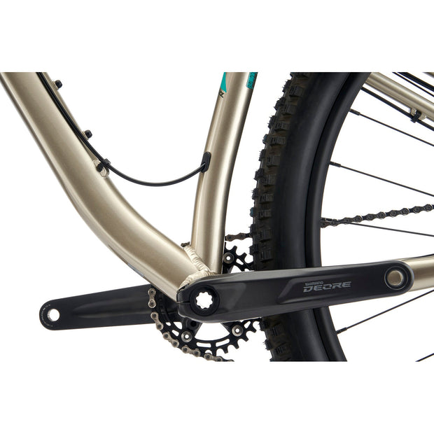 2022 Kona Honzo, Pewter/Charcoal and Turquoise Decals, cranks View