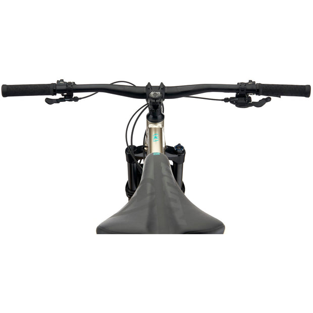 2022 Kona Honzo, Pewter/Charcoal and Turquoise Decals, saddle View