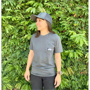 The Path Bike Shop Pocket Tee, Heavy Metal Gray, Full View