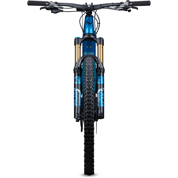 2023 Pivot Shuttle LT RIDE SLX/XT 29, Bass Boat Blue Tritone, head on view.