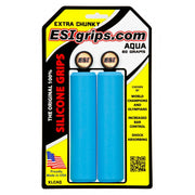 ESI Extra Chunky Silicone Grips - 34mm, Blue, Full View