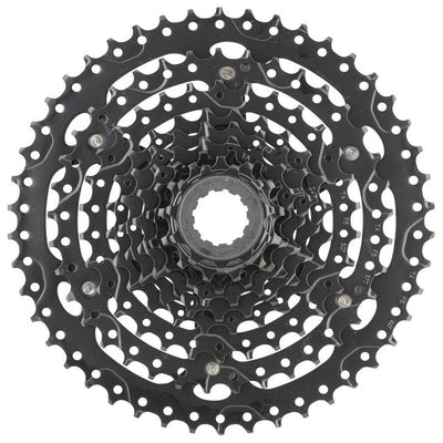 microSHIFT ADVENT Cassette - 9 Speed, 11-46T, ED Black, Hardened Steel Cogs, Full View