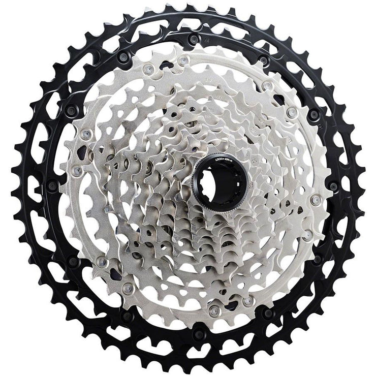 Shimano XT CS-M8100 Cassette - 12-Speed, 10-51t, Silver/Black, Micro Spline, Full View