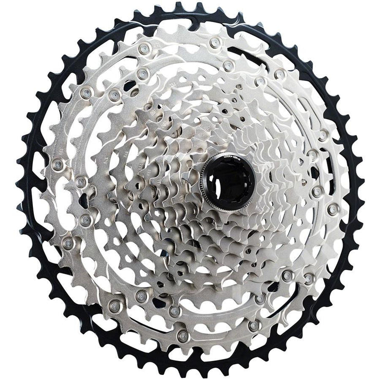 Shimano SLX CS-M7100 Cassette - 12-Speed, 10-51t, Silver/Black, Micro Spline, Full View